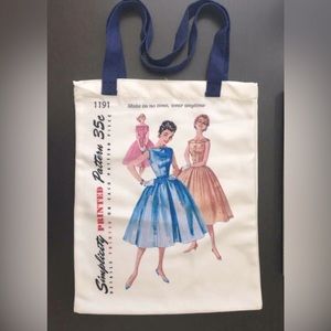 Retro 1950's Art Simplicity Tote-Bag “Make in No Time'' Fun Vintage Fashion NEW